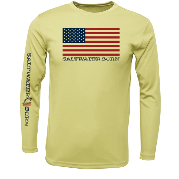 Camiseta de manga larga con protección seca UPF 50+ nacida en EE. UU.