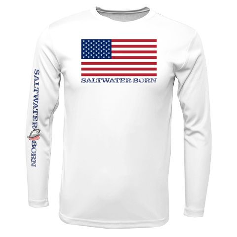 American Flag Wahoo Long Sleeve Saltwater Fishing Shirts, Patriotic De –  Myfihu