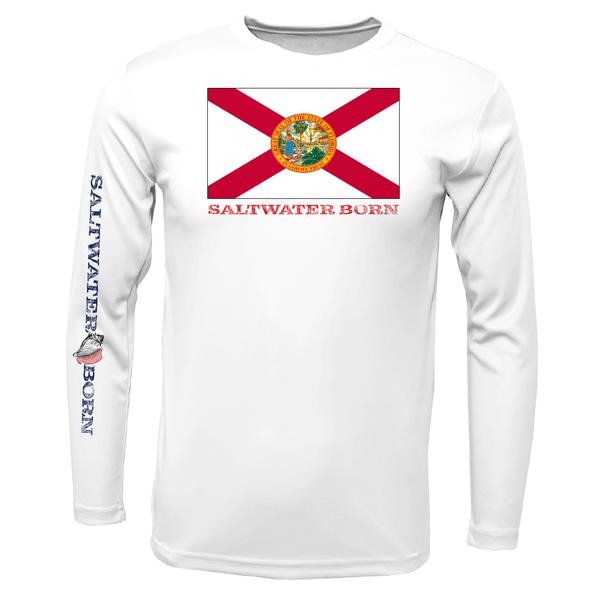 Camisa de manga larga con protección seca UPF 50+ para niños con bandera de Florida