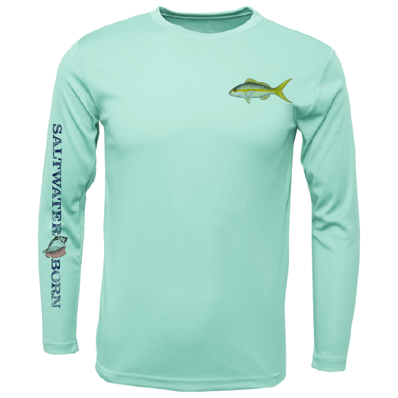 SK Yellowtail on Chest Long Sleeve UPF 50+ Dry-Fit Shirt