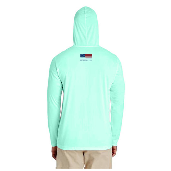 Miami Orange and Green Long Sleeve UPF 50+ Dry-Fit Hoodie
