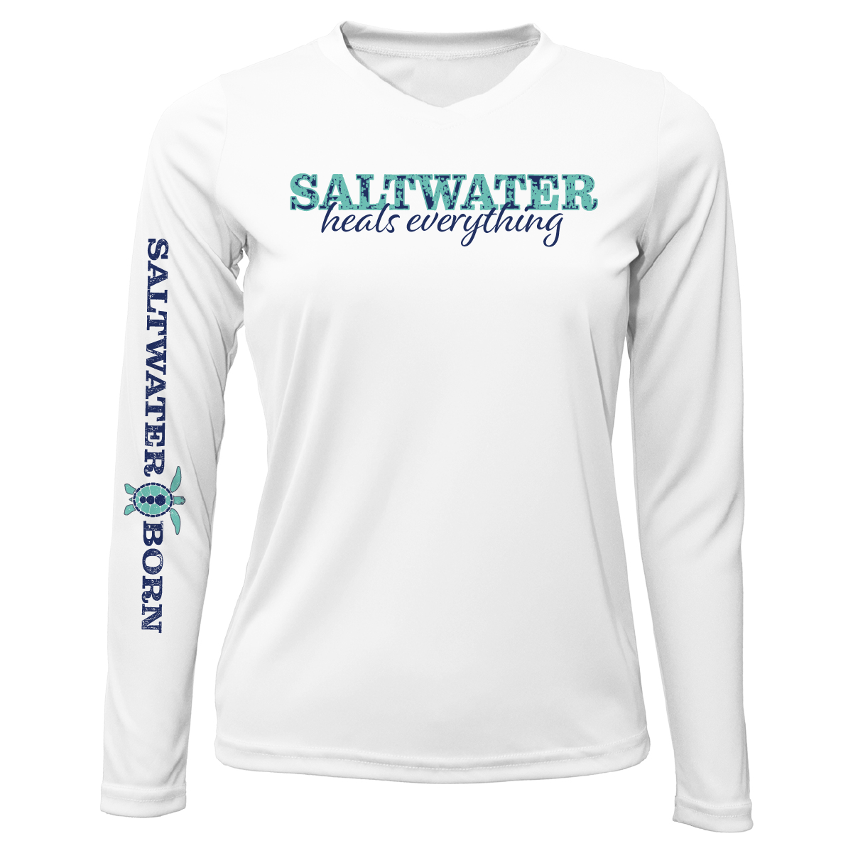 Siesta Key, FL "Saltwater Heals Everything" Women's Long Sleeve UPF 50+ Dry-Fit Shirt