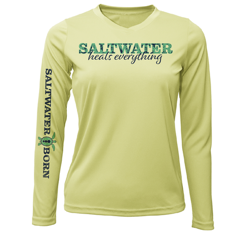 Camisa de manga larga con ajuste seco UPF 50+ "Saltwater Heals Everything" de Key West